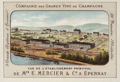 Stabilimento principale di E Mercier und Co, produttori di Champagne, Epernay, Francia da French School